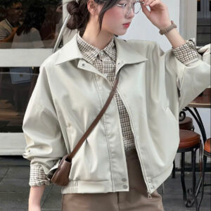 Áo Khoác Da Mềm Dáng Rộng, Áo Khoác Chất Liệu Dày Dặn 2 Lớp Có Lót Trong Miho House