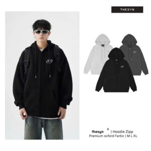 Áo Hoodie Zip Signature Basic THESYN, Áo Hoodie zipper unisex chất liệu nỉ lông, Local Brand THESYN