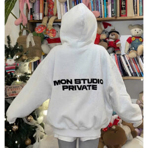 [ NỈ BÔNG COTTON ] Mon Studio – Áo Khoác Nỉ Hoodie Zip Boxy Tay Dơi Có Nút Bấm Form Rộng Nam Nữ Unisex S082